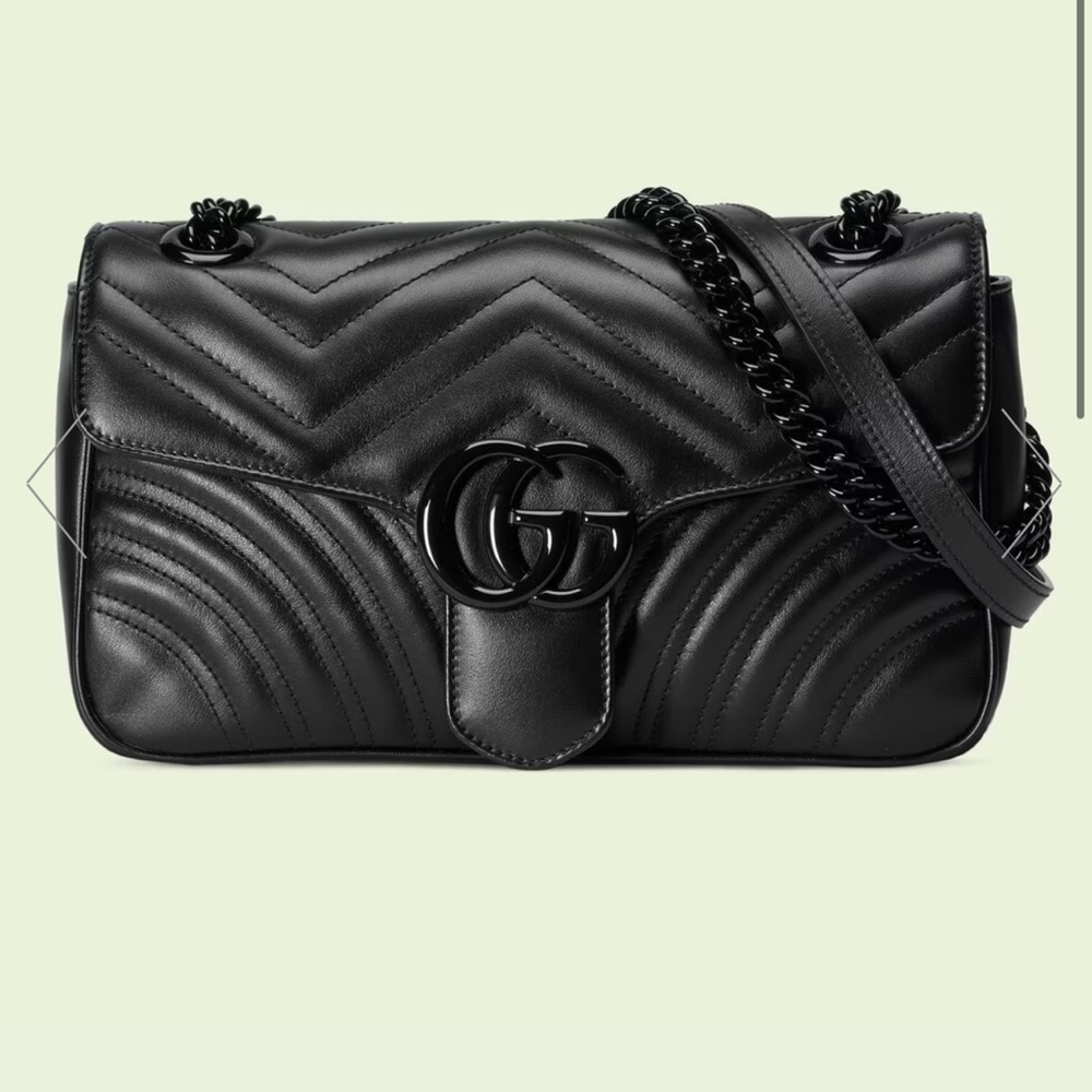 GG Marmont small shoulder bag- Leather black- AUTHENTIC